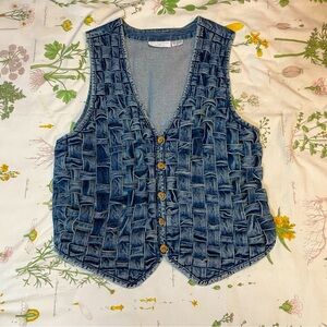 Vintage 90s Denim Vest, Medium